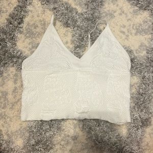 White lace tank top with built in bra size xs